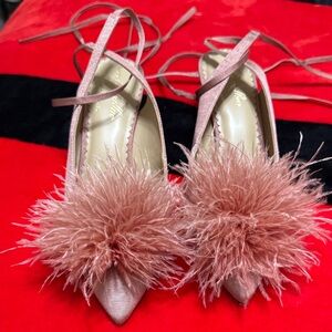 ANTONIO MELANI Pink Feathered Heels